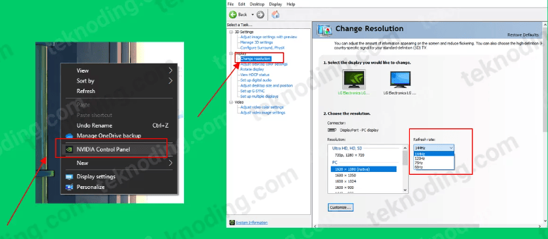 how to change refresh rate nvidia control panel