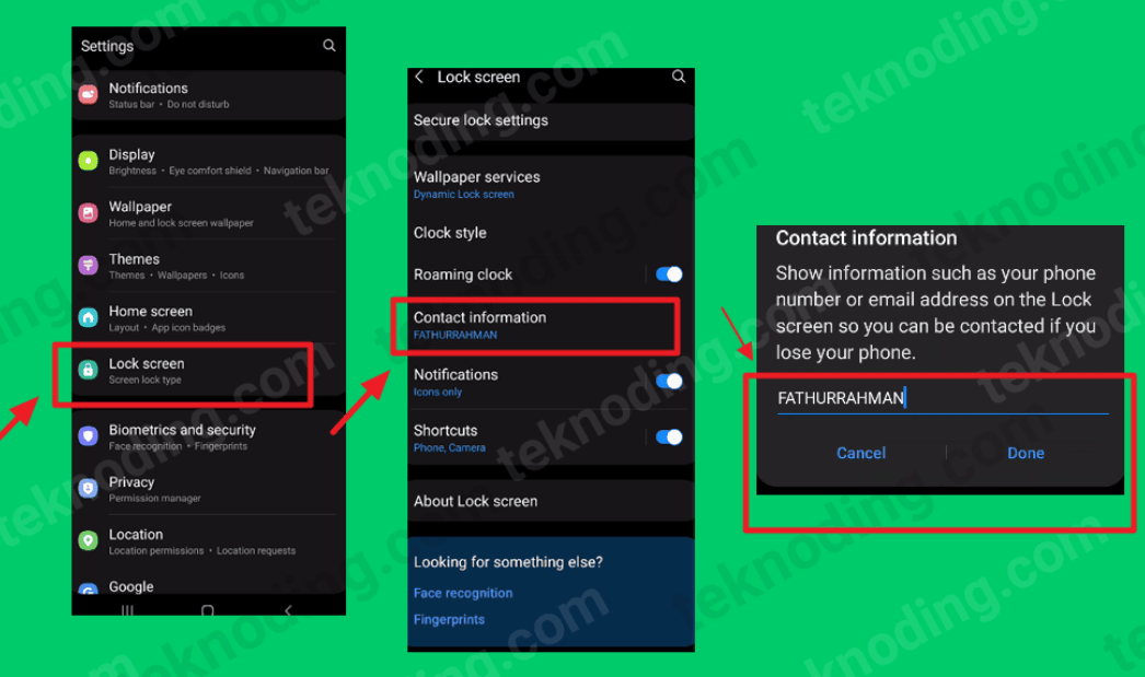 cara membuat nama di layar kunci hp samsung lock screen