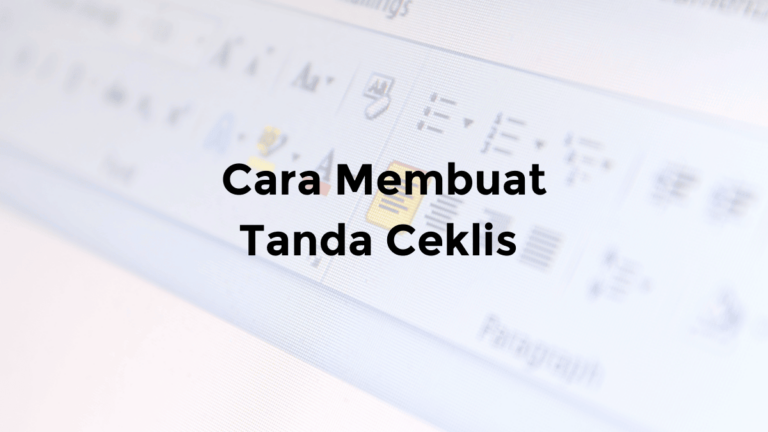 cara membuat tanda ceklis di word