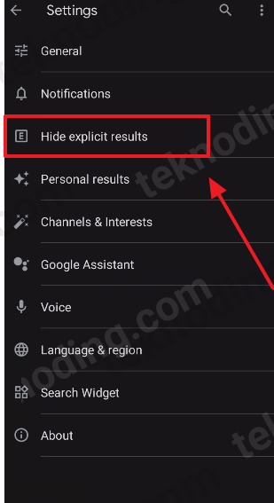 cara membuka kunci safesearch di android