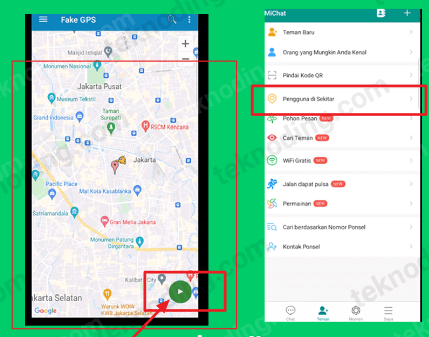 cara mengubah lokasi di michat lewat aplikasi fake gps