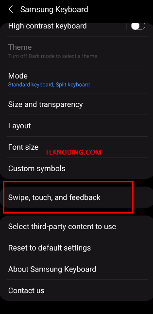 cara menonaktifkan suara keyboard samsung