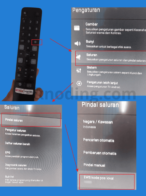 input kode pos lokal tv digital tcl