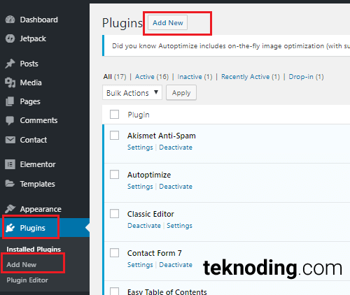 Dashboard WordPress Plugin List Install New Addition