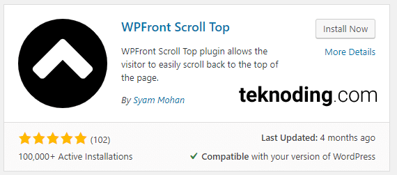 wpfront scoll back to top plugin wordpress