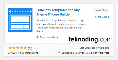 Fullwidth Templates Plugin WordPress