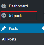 menu admin dashboard jetpack wordpress