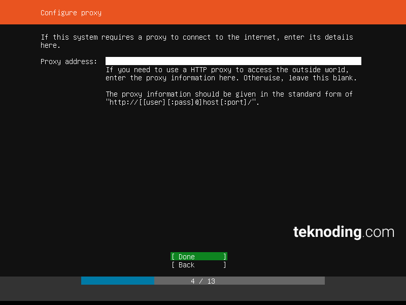 Configure proxy instalasi ubuntu server