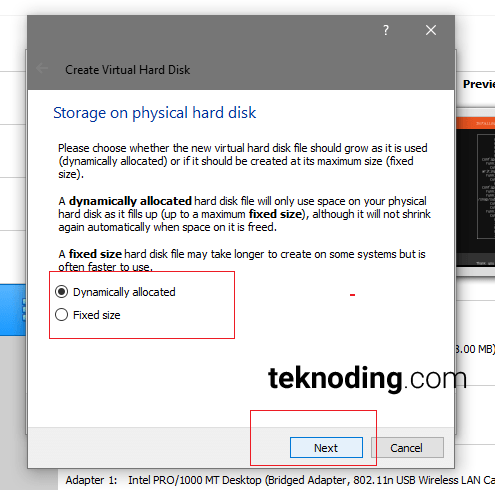 Storage on physical hard disk virtual box