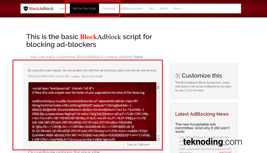 script anti blocking ads iklan blockadsblock