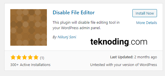 Disable File Editor Plugin WordPress