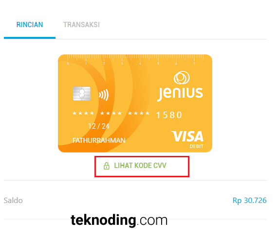 cara verifikasi akun paypal dengan kartu debit e card btpn jenius