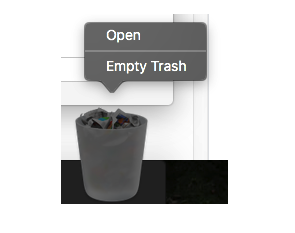 Empty Trash dock icon mac os x