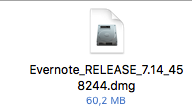 Evernote.dmg digital image file installer mac os x