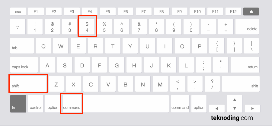 Command + Shift + 4 Screenshot area seleksi keyboard virtual mac os x imac macbook
