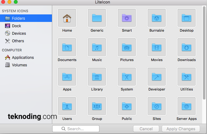 Aplikasi LiteIcon di Mac OS X