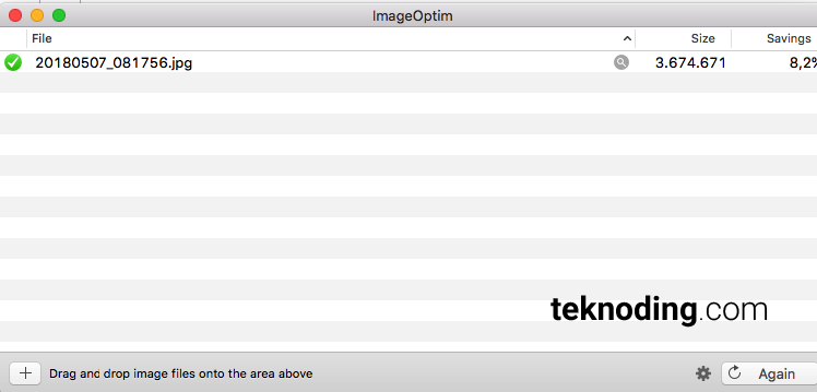 Aplikasi ImageOptim di Mac OS X