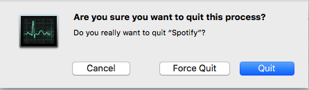 Are you sure you want to quit this process ? mac os x