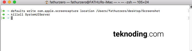Mengubah lokasi penyimpanan default screenshot mac osx macbook imac