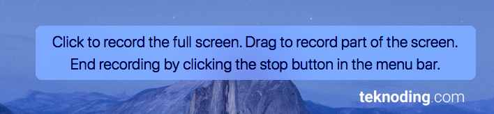 Click to record the full screen drag to record part screen end recording stop button menu bar mac os x