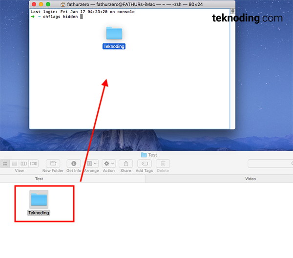 Drag Folder di Finder ke Terminal Mac OS X