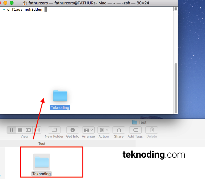 Drag folder hidden ke Terminal Mac OS X
