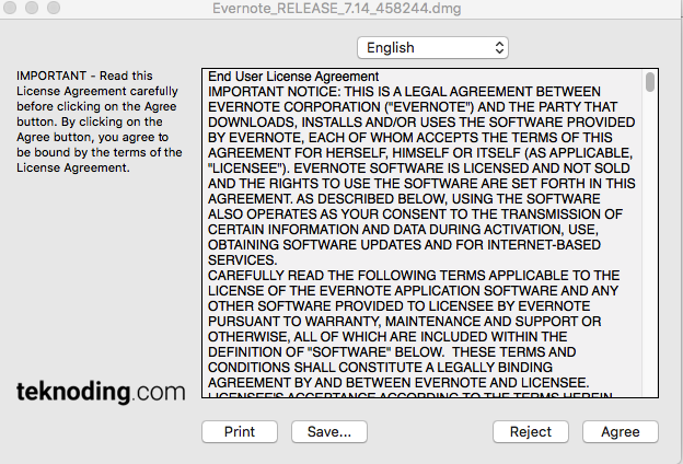 License Agreement Mac OS X