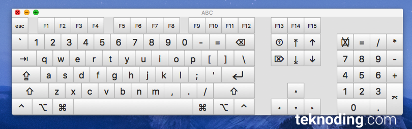 Menampilkan memunculkan mengaktifkan Virtual Keyboard di Mac OS X