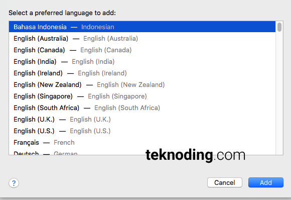 Memilih merubah mengganti Bahasa Indonesia di system mac os x  macbook pro imac