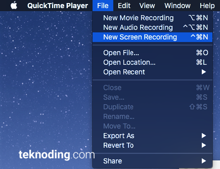 QuickTime Player > File > New Screen Recording 