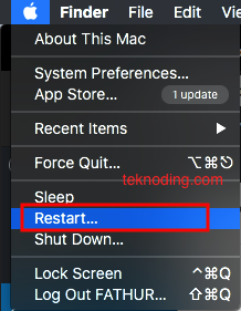 menu bar Restart Macbook iMac Mac OS X
