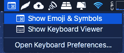 Show Emoji & Symbols menu bar mac os x
