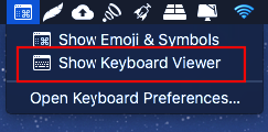 Show keyboard viewer icon menu bar mac os x