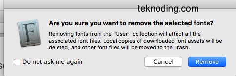 cara hapus menghapus font di macbook mac os x  lewat aplikasi fontbook