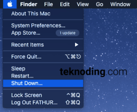 cara cepat shutdown macbook lewat menu bar