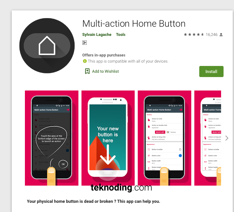 download aplikasi pengganti tombol navigasi home back kembali recent multi-action home button di google play store android