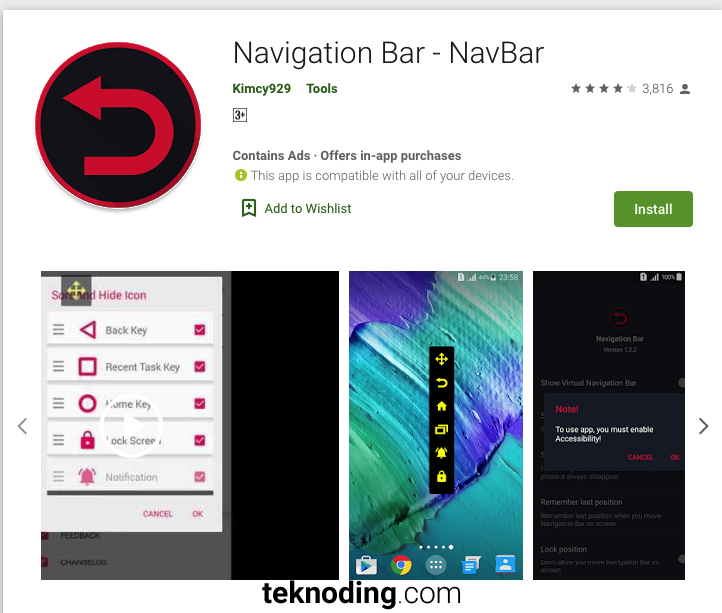 download aplikasi pengganti tombol navigasi home back kembali recent navbar di google play store android