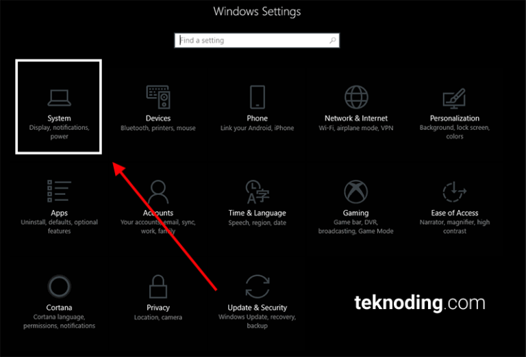 System settings windows 10