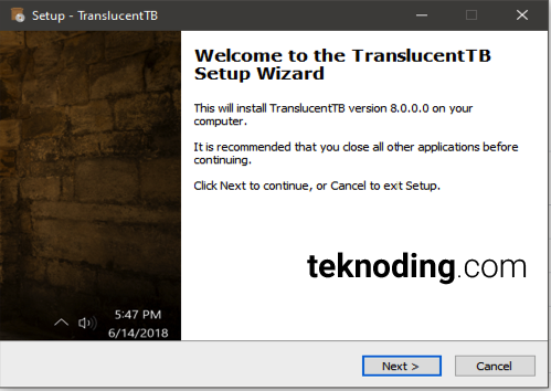 software aplikasi untuk transparan taskbar windows 10