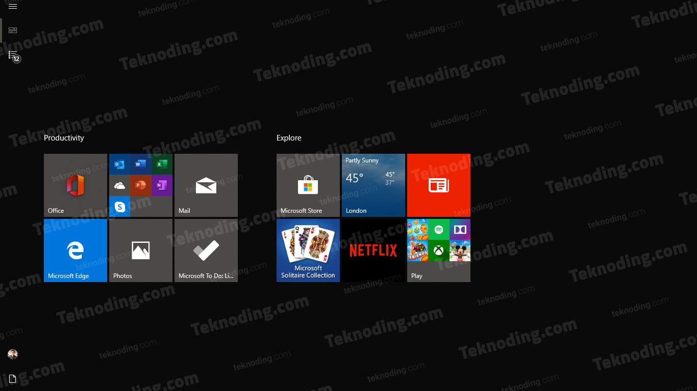 start menu full screen windows 10