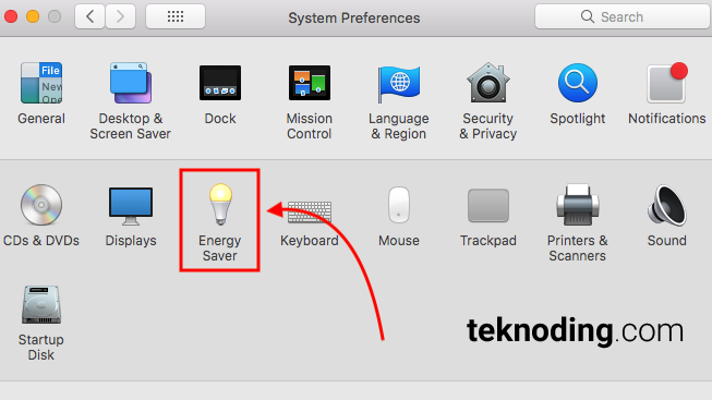 SYSTEM PREFERENCES &GT; ENERGY SAVER MACBOOK MAC OS X