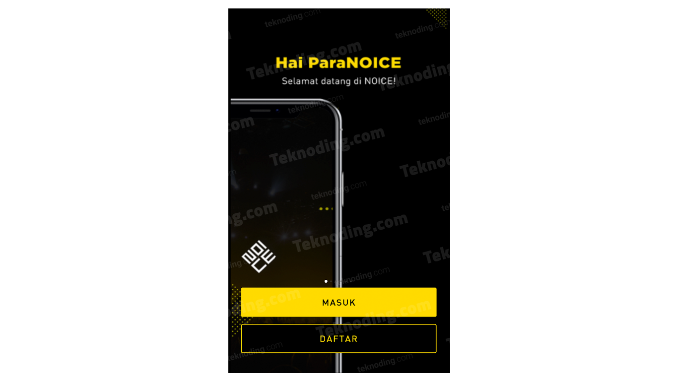 noice app display on cellphone