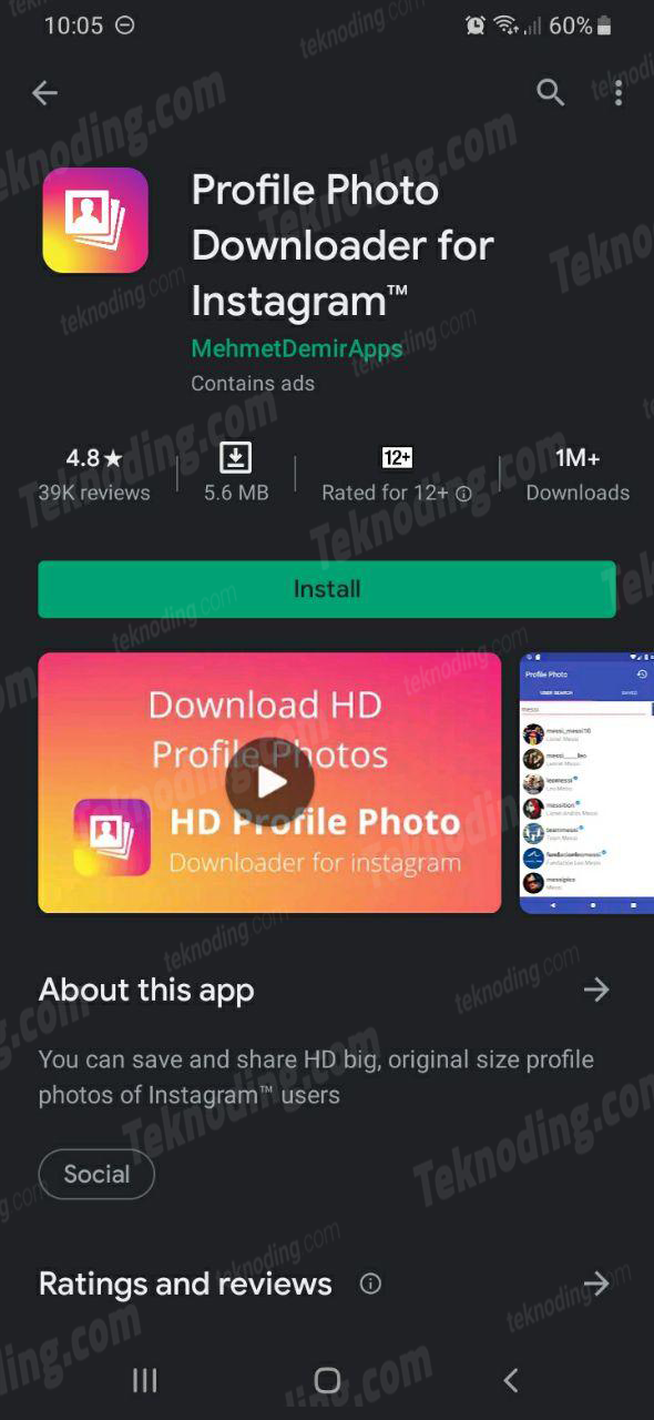 aplikasi download foto profil instagram hp android, ambil foto profil ig, unduh profil ig, download foto profil ig melalui link, dp ig