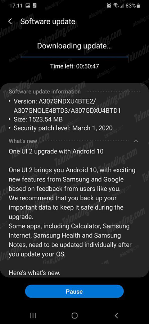 download install update samsung galaxy android 10
