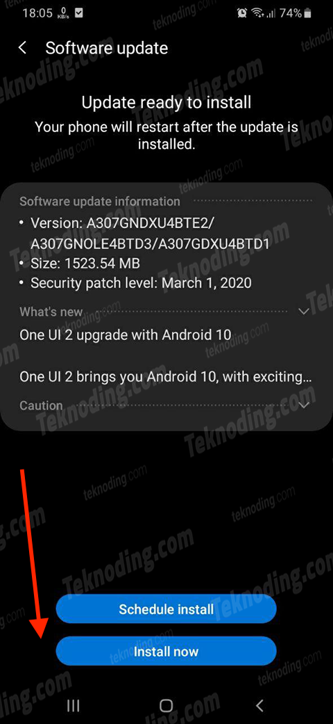 cara update android 10 ke 11 samsung