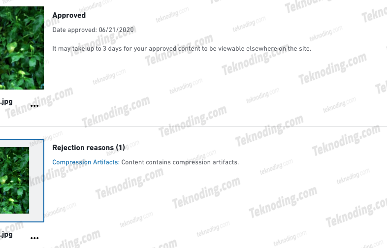 upload foto shutterstock compression artifacts approved