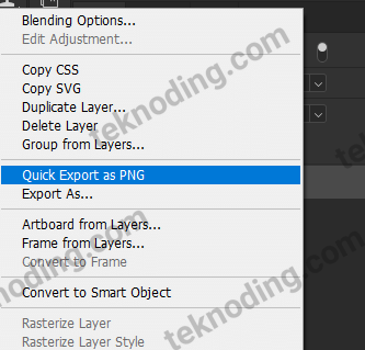 cara cepat export file photoshop, bagaimana cara menyimpan gambar photoshop dengan format png