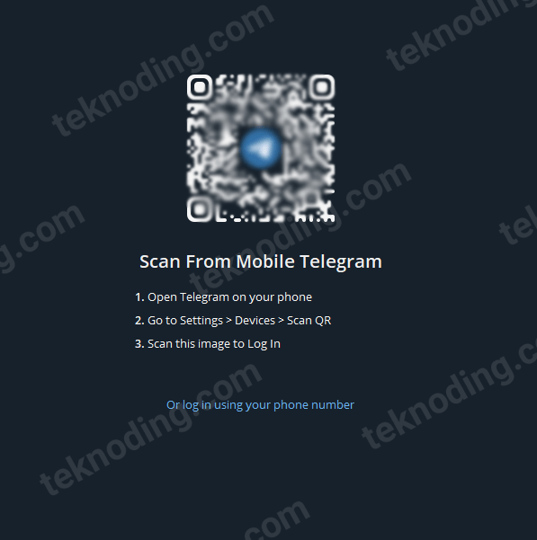 cara login akun telegram dengan scan barcode di pc
