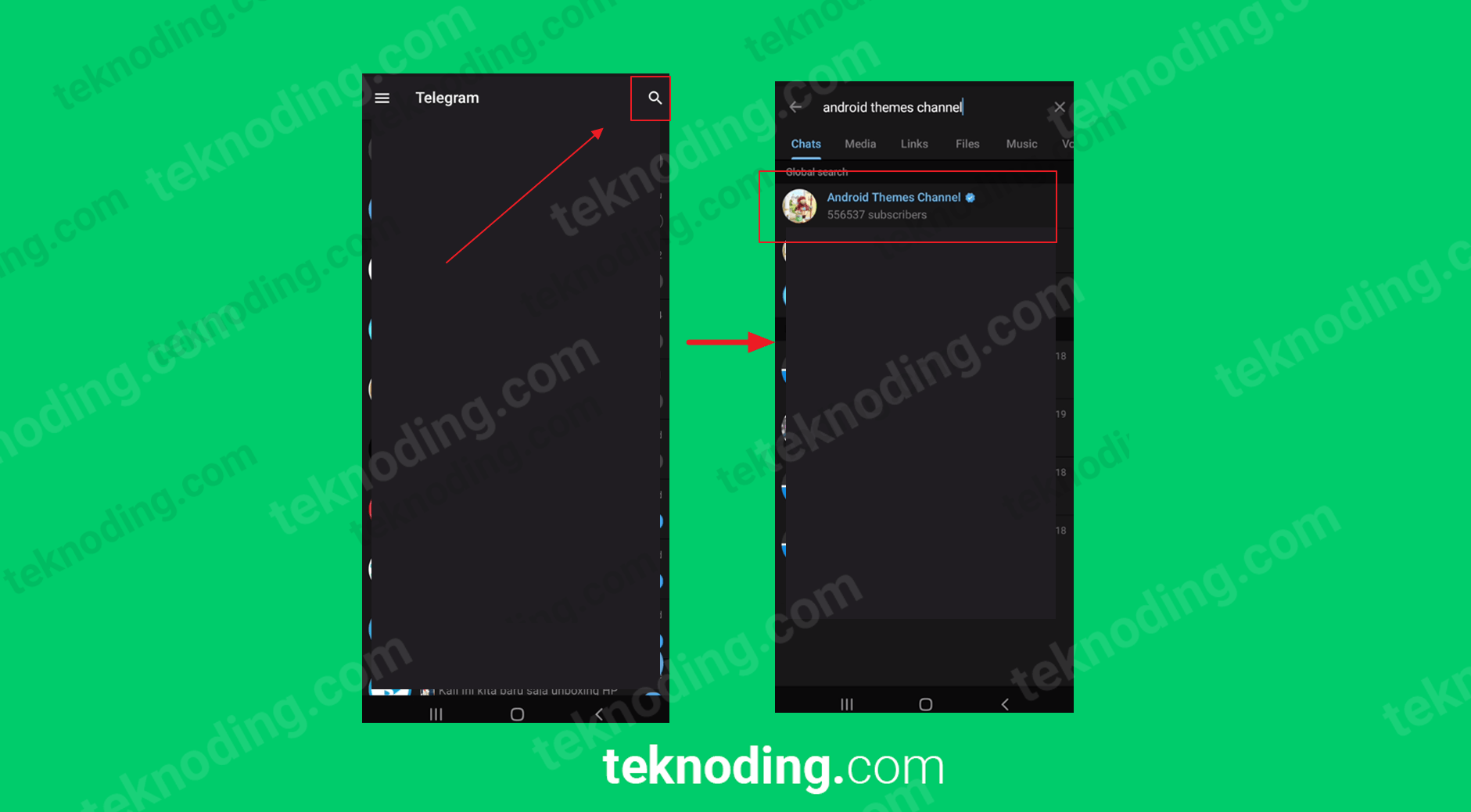 cara mengganti tema telegram android