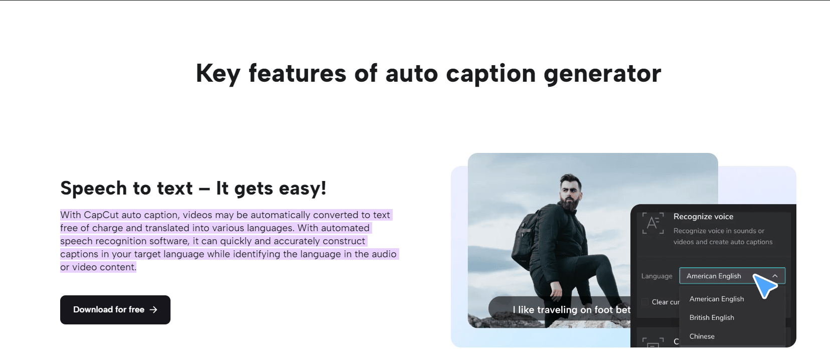 auto caption generator capcut